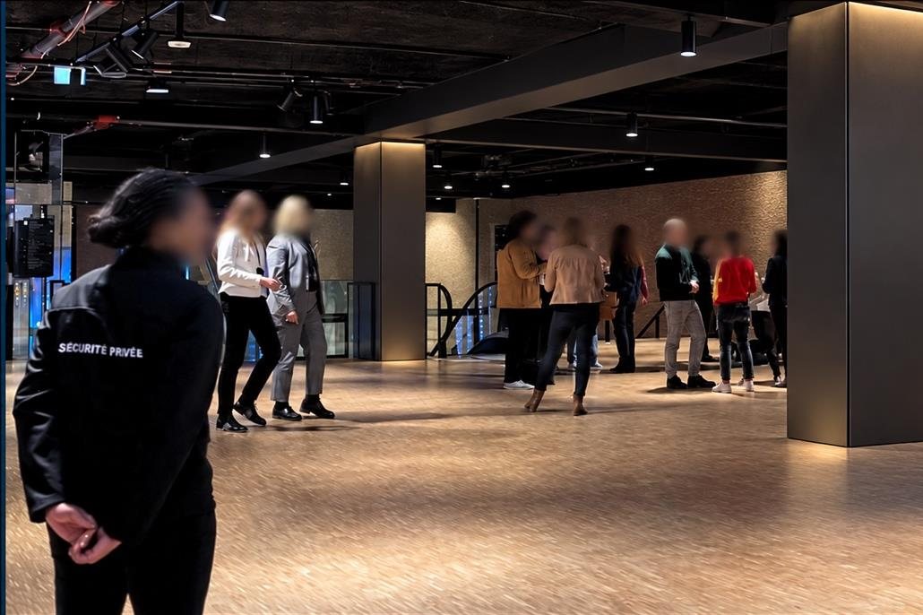 Security officer in a hall during an event